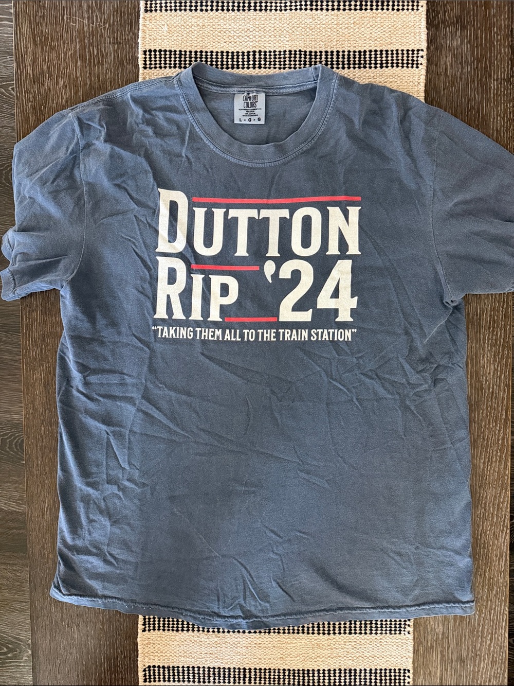 Comfort Colors Washed Blue 'Dutton Rip '24' Graphic Tee